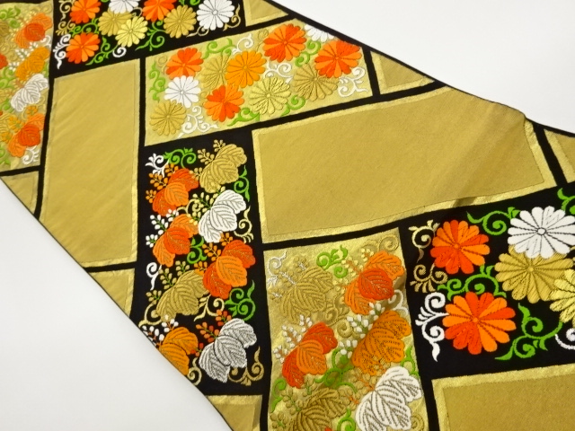 JAPANESE FUKURO OBI / WOVEN FLOWER ARABESQUE